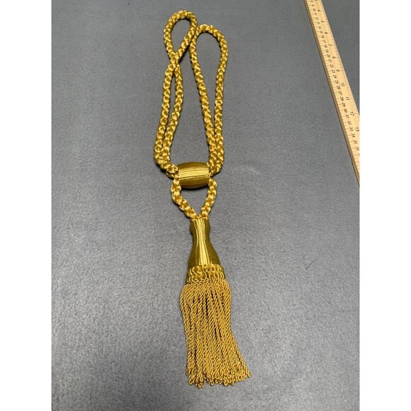 Vintage Gold Tassel Curtain Tiebacks 18" Long Elegant Home Decor - Picture 7 of 9